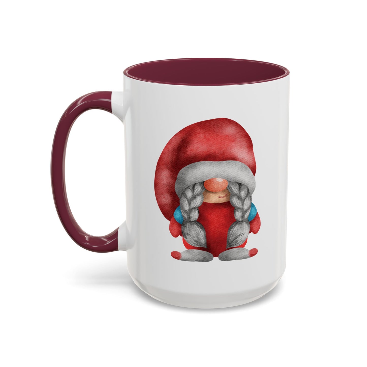 Cheerful Red Gnome with Braids Mug - Sip Your Sweet Melody | Ceramic Coffee & Tea Cup (11oz/15oz)