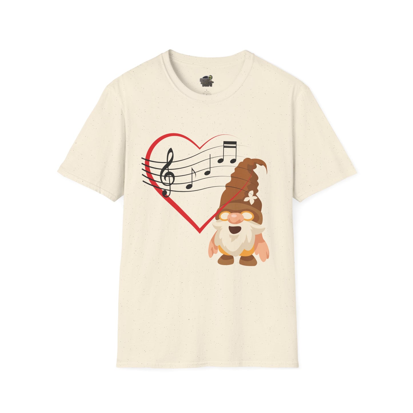 Heart of Music Gnome Unisex T-Shirt: Melodies & Magic Natural