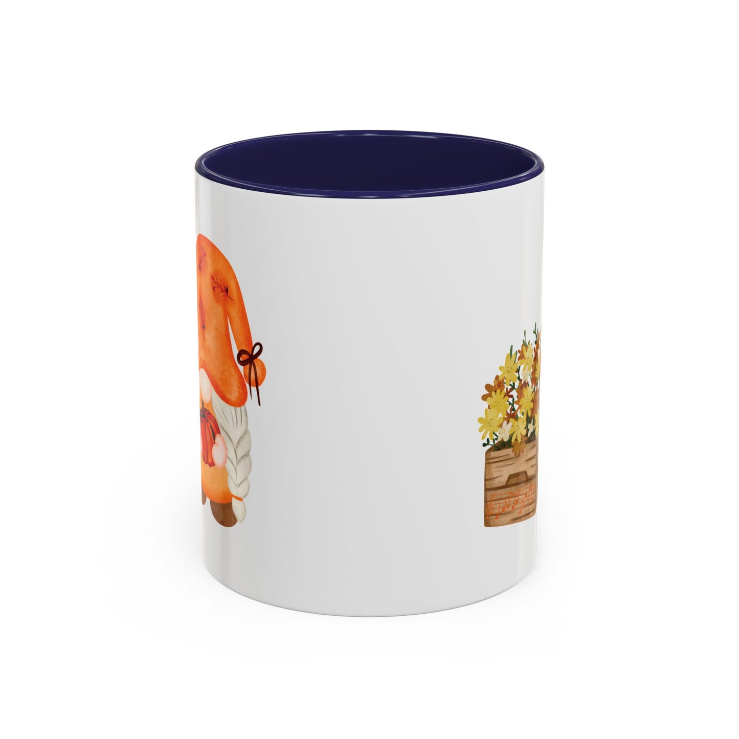Mysterious Autumn Gnome Mug: Your Cozy Sip of Enchantment 11oz Navy