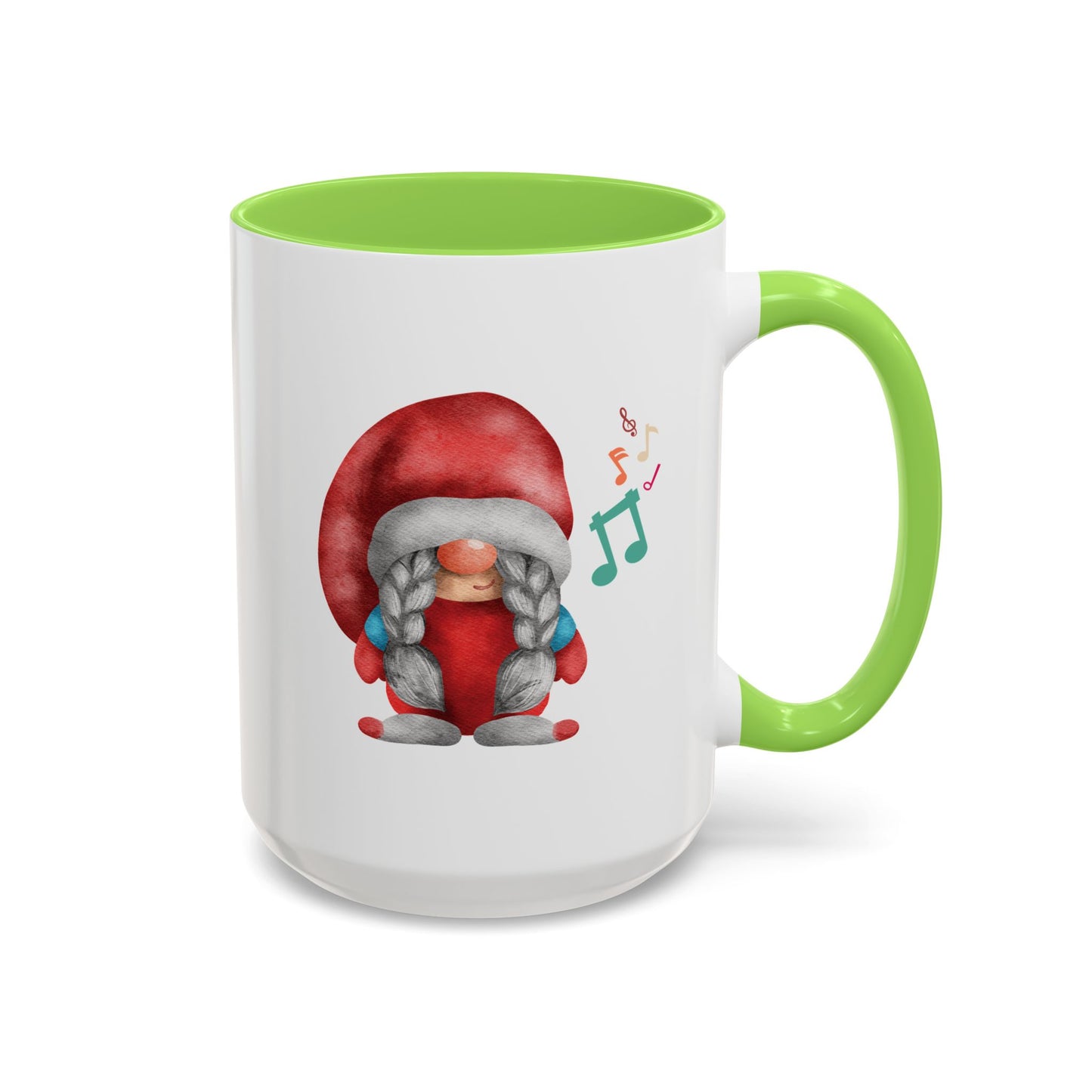Cute Gnome Mug - Red & White - Perfect Holiday Gift idea 15oz Light Green