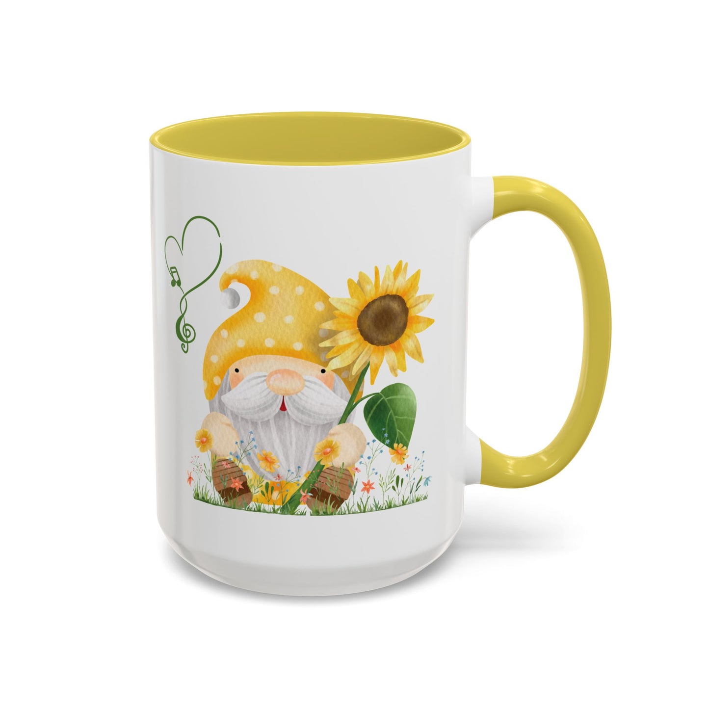 Mystical Gnome & Sunny Sunflower Mug - Your Garden's Secret Charm | Ceramic Coffee & Tea Cup (11oz/15oz)