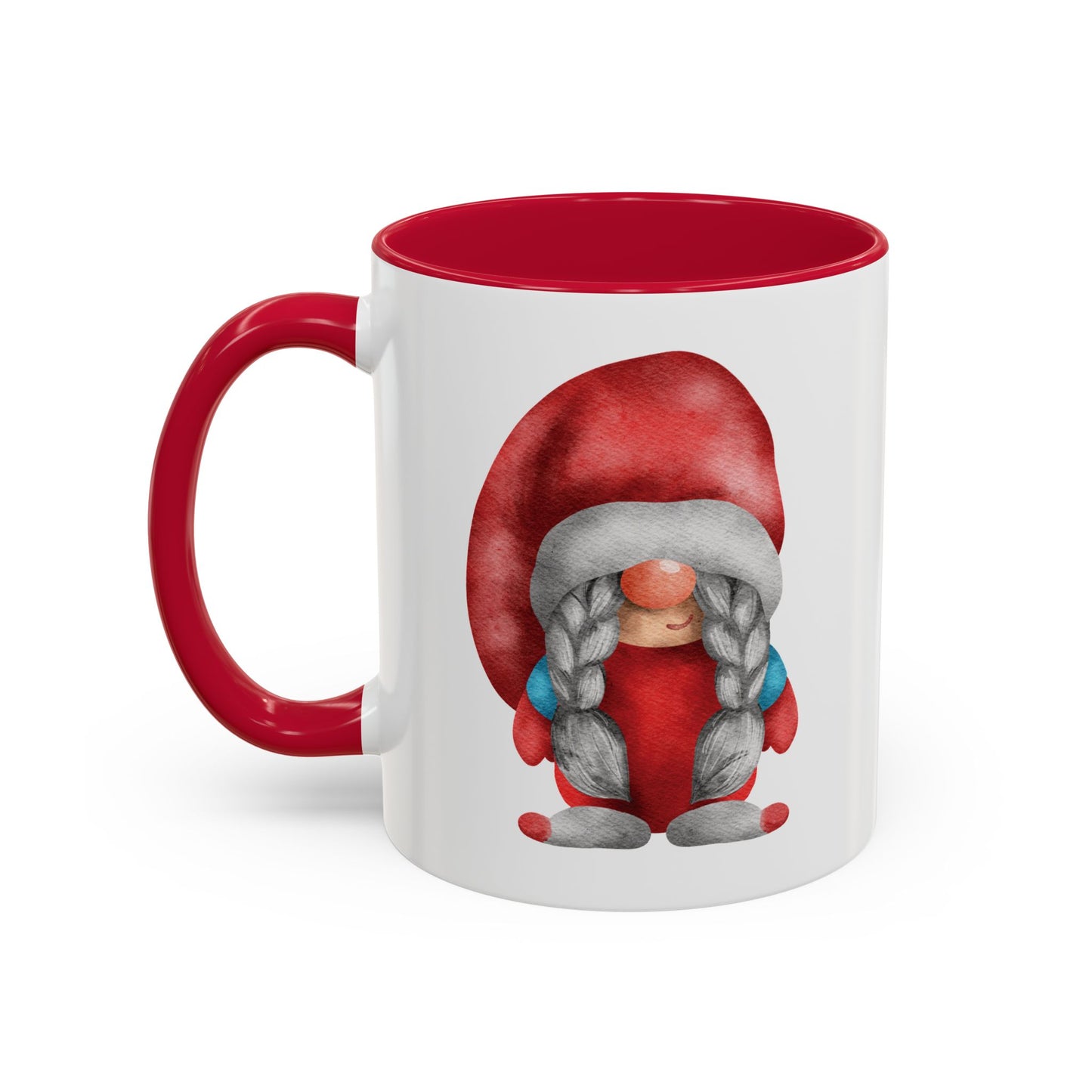 Cheerful Red Gnome with Braids Mug - Sip Your Sweet Melody | Ceramic Coffee & Tea Cup (11oz/15oz)