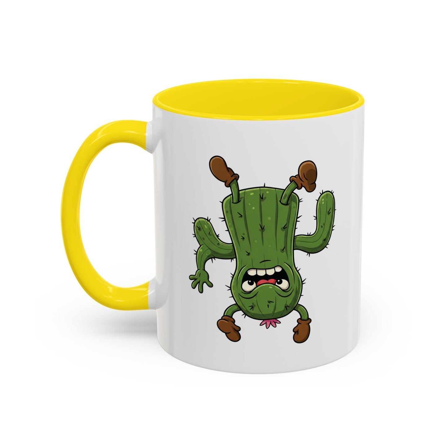 Cactus Mania Shocked Cactus Mug - Upside Down Fun Ceramic Cup