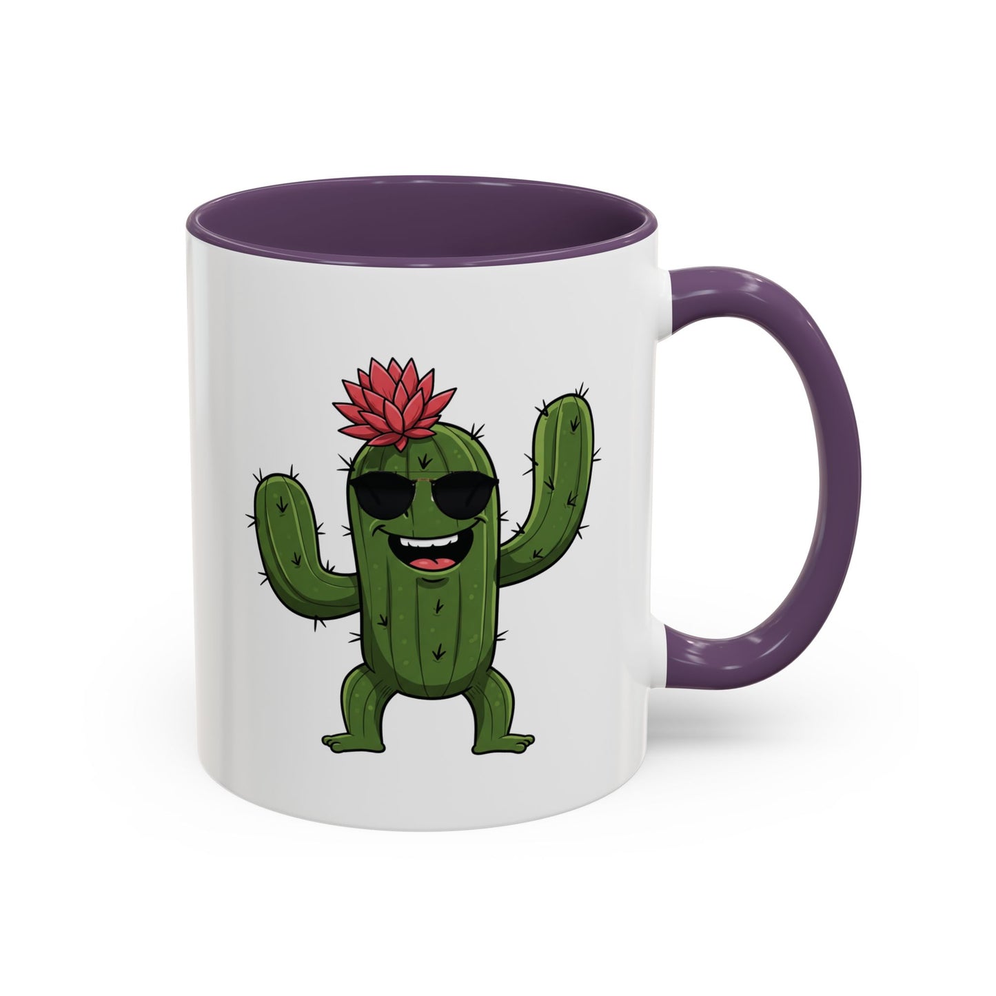 Cactus Mania Funny Cactus Mug with Sunglasses - Happy Ceramic Coffee Cup