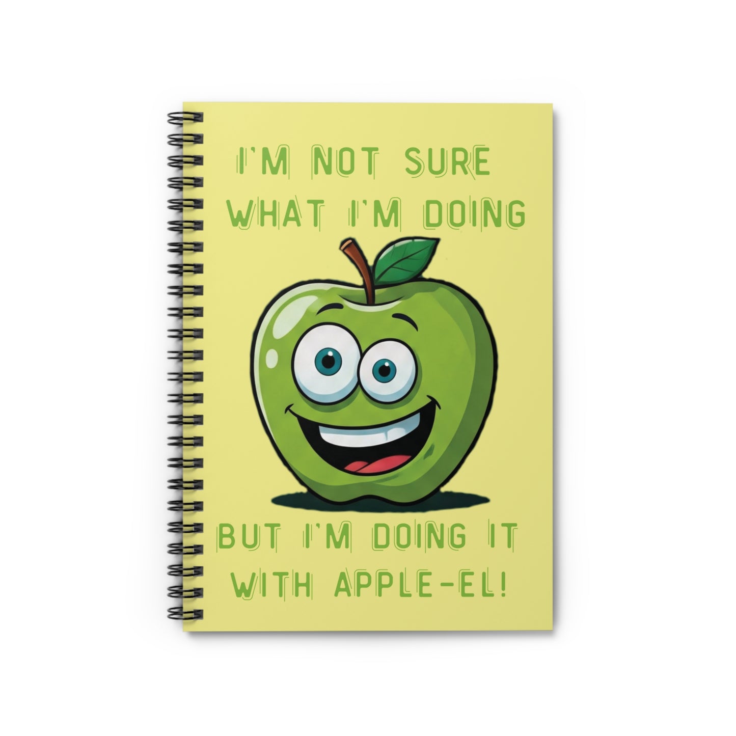 Green Apple Spiral Notebook: "With Apple-el!" - Funny Journal