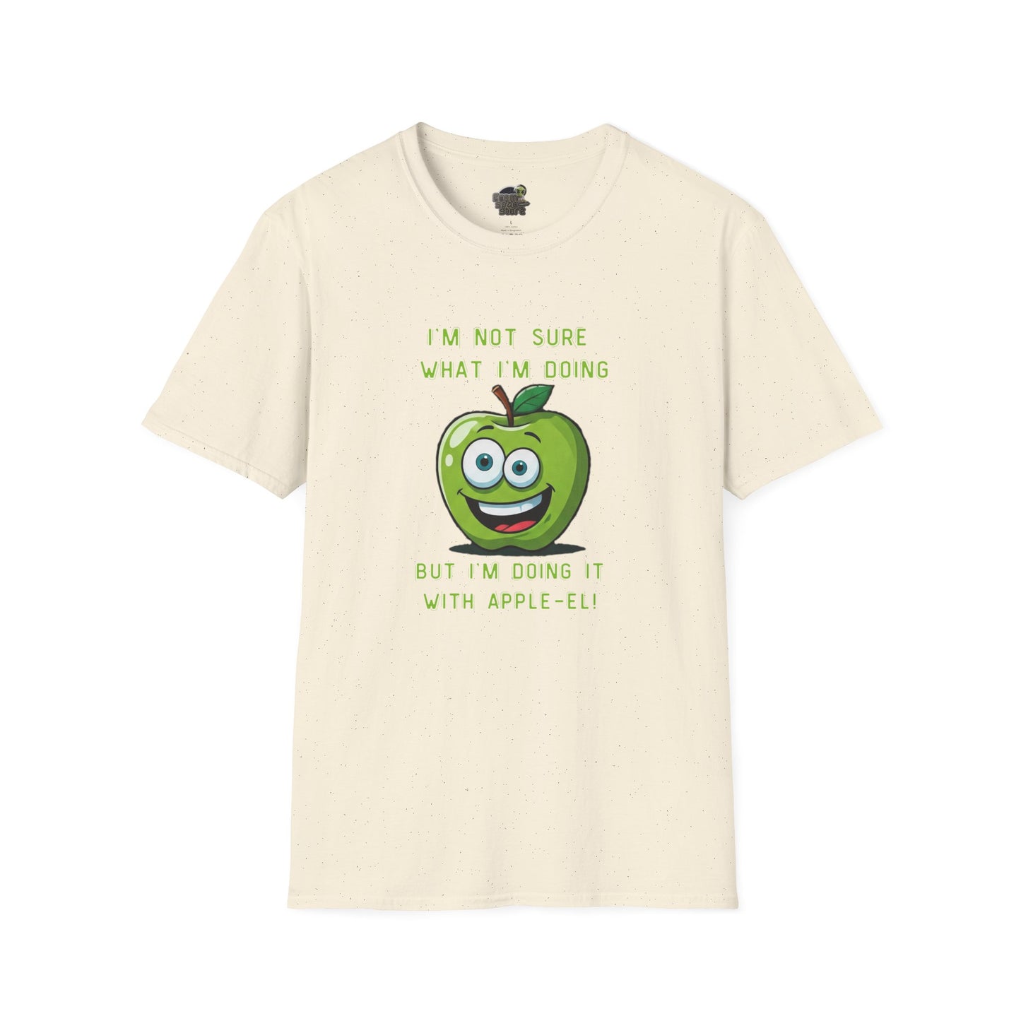 Apple-El t-shirt: Funny Smiling Apple Positive Tee Natural