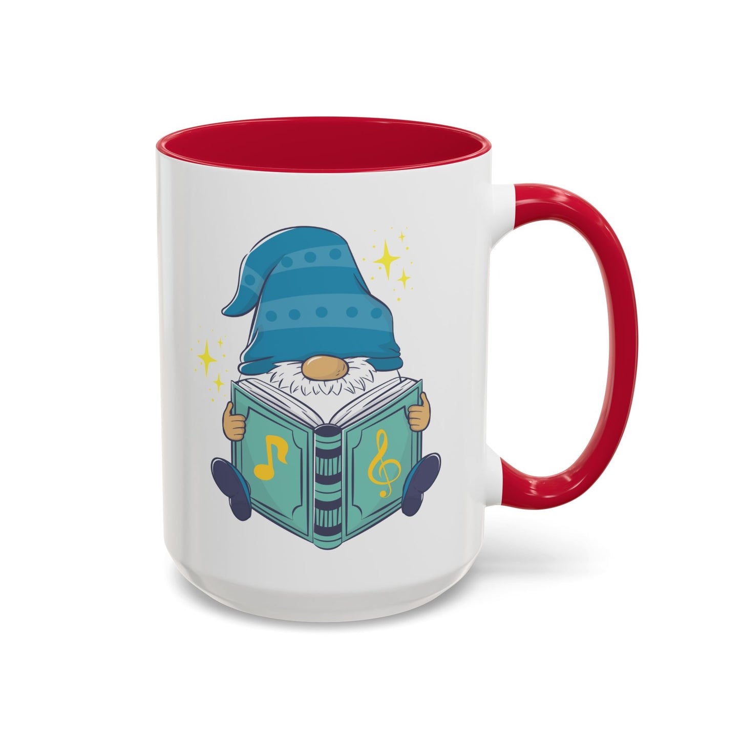 Whimsical Gnome & Music Book Mug - Brew Your Story | Ceramic Coffee & Tea Cup (11oz/15oz)