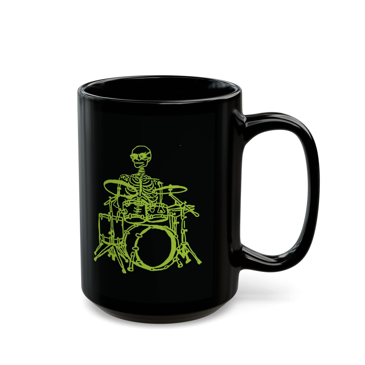 Metal Skeleton Drummer Fluo Mug - Unleash Your Inner Rock Star