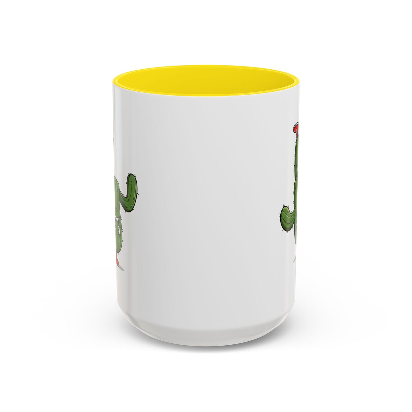 Cactus Mania Upside Down Cactus Mug - Unique & Fun Ceramic Cup for All Ages 15oz Yellow