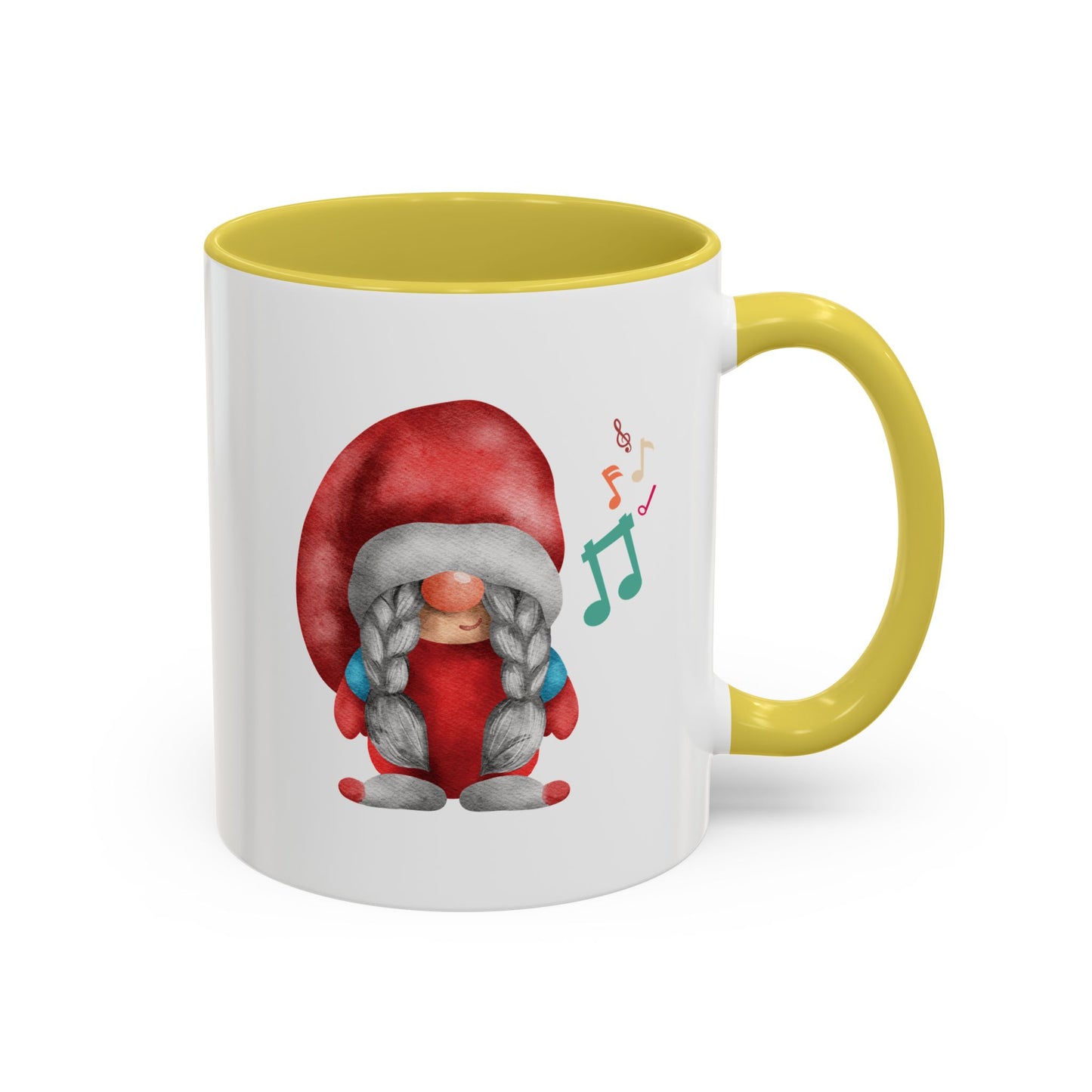 Cute Gnome Mug - Red & White - Perfect Holiday Gift idea 11oz Yellow