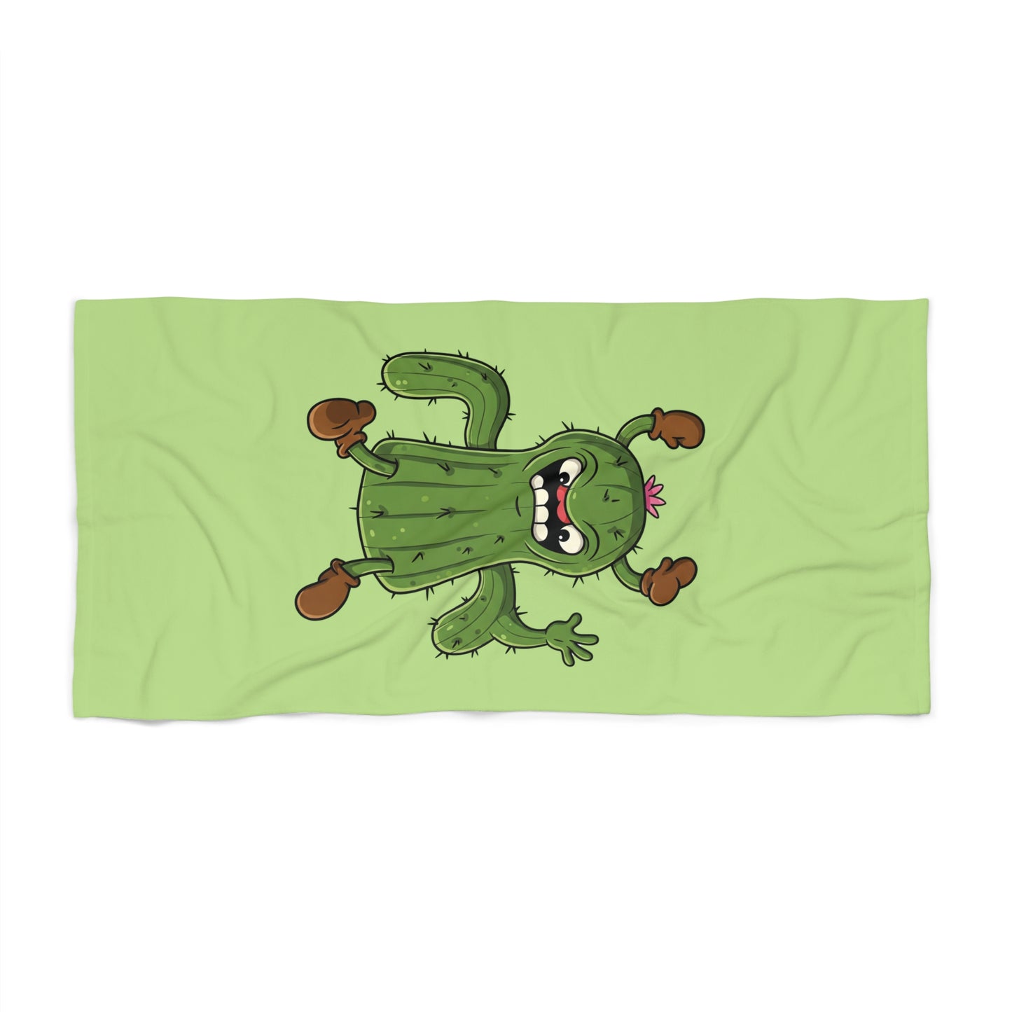 "Shocked Cactus" Beach Towel: Fun, Soft & Compact for Good Vibes Everywhere! 30" × 60"