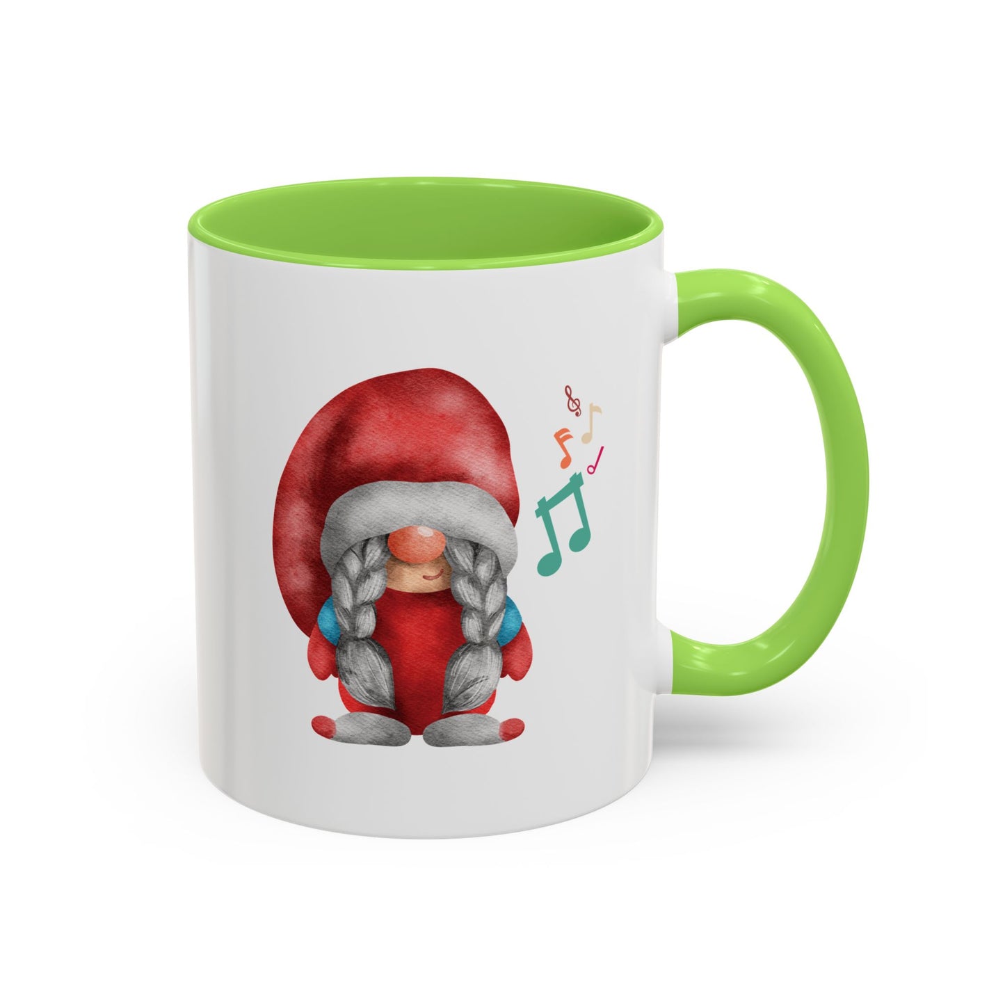Cute Gnome Mug - Red & White - Perfect Holiday Gift idea 11oz Light Green