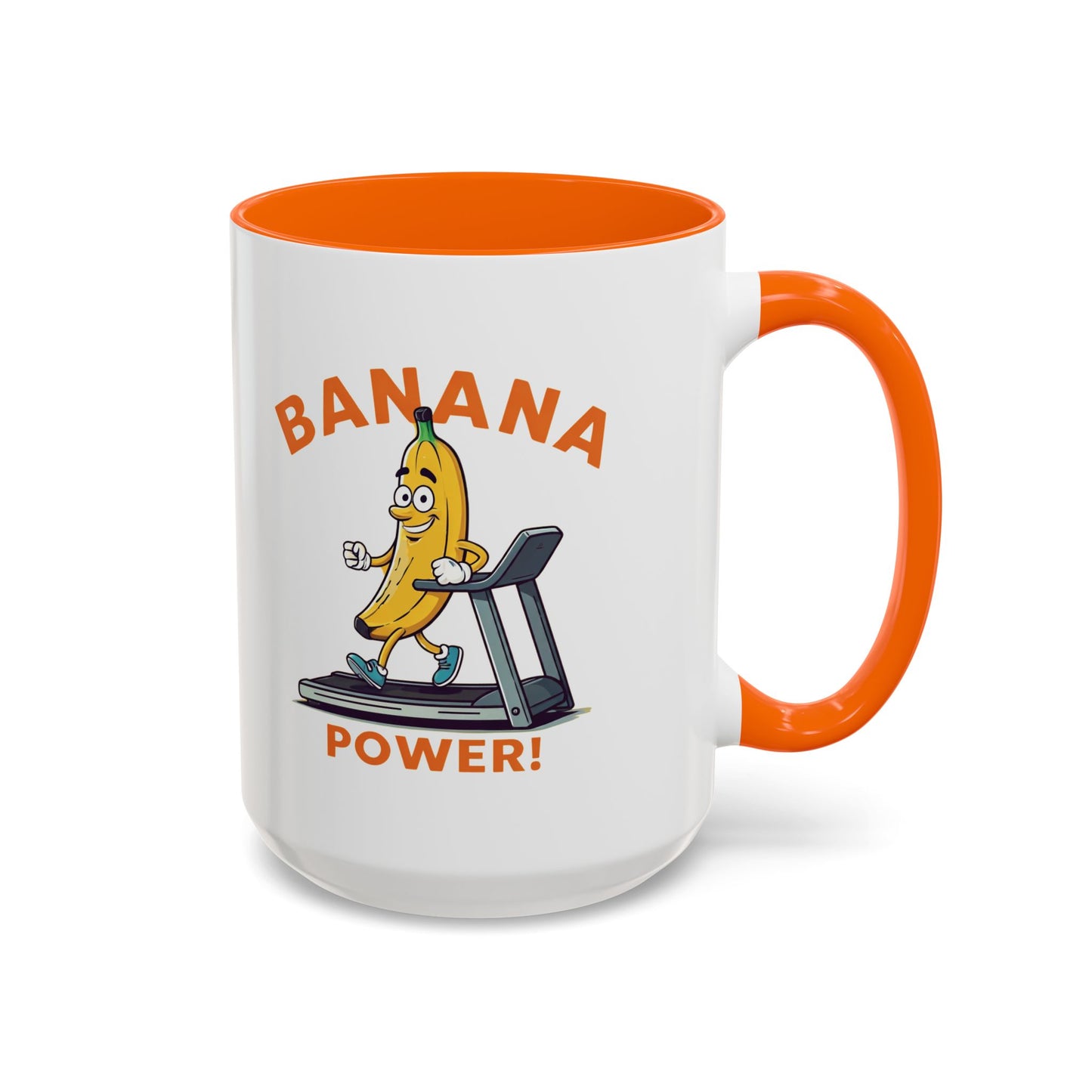 Banana Power Workout Mug - Funny Gym Gift for Fitness Lovers 15oz Orange
