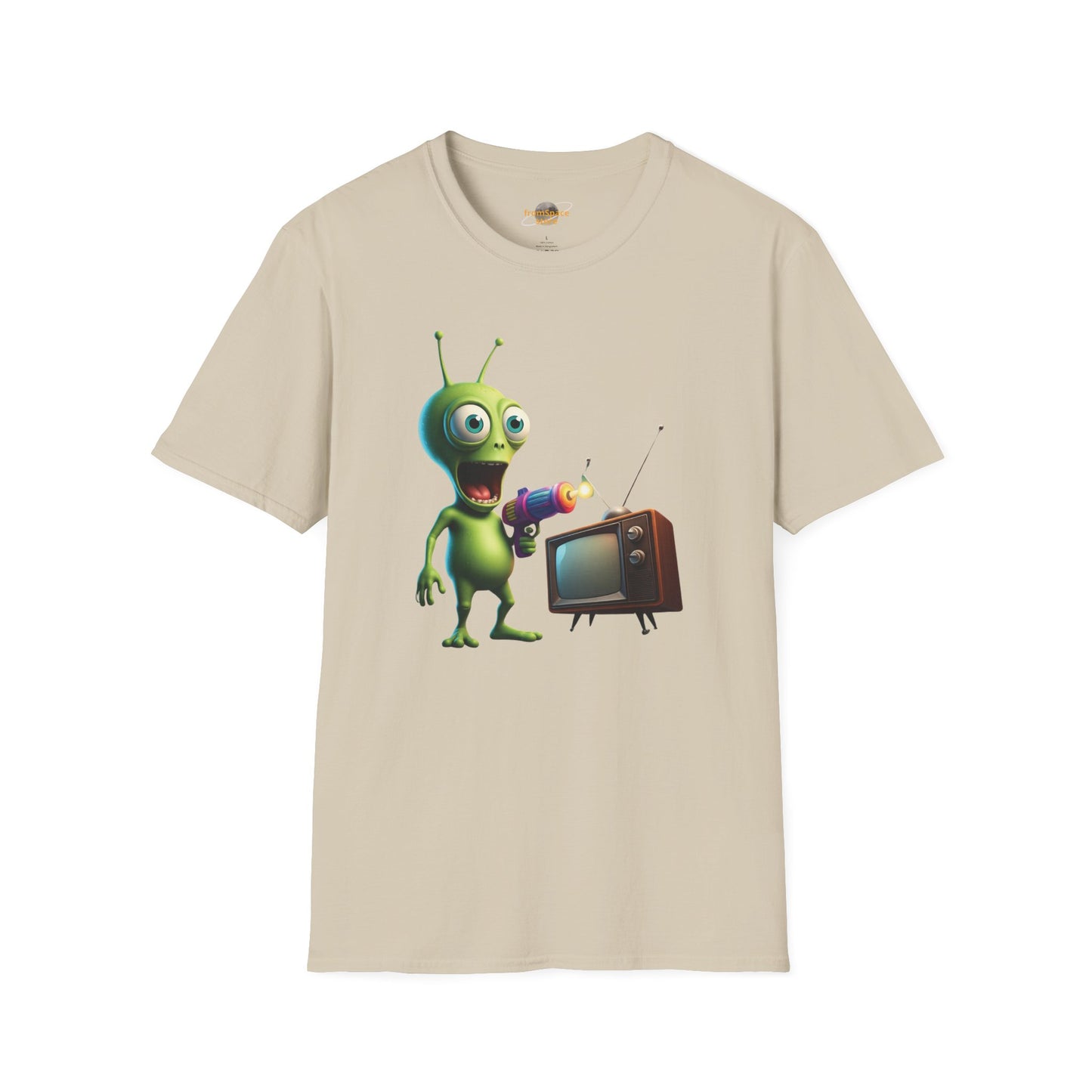 Alien TV Zapping T-Shirt: Retro Sci-Fi Tee