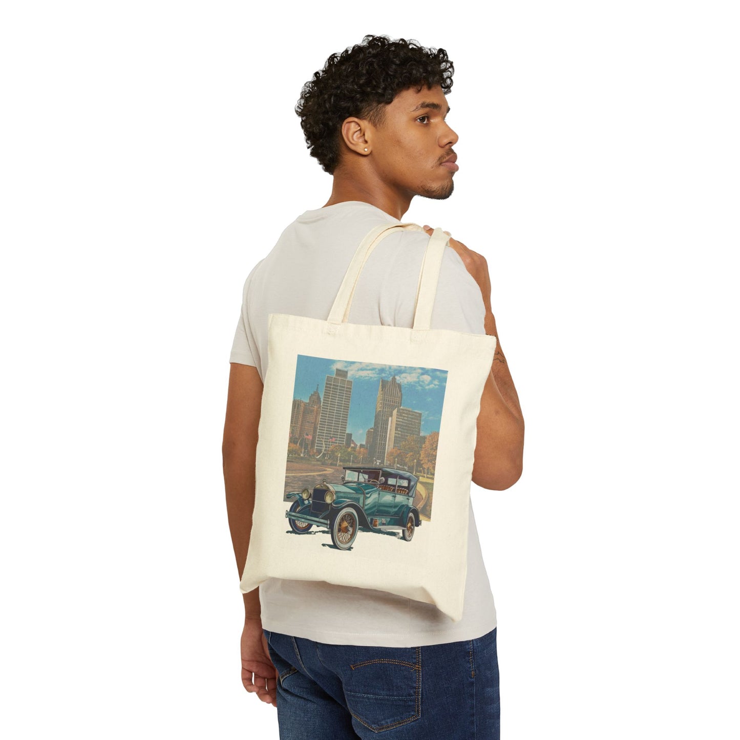 Buick Doctor Coupe 1920s vintage car graphic a natural tote bag