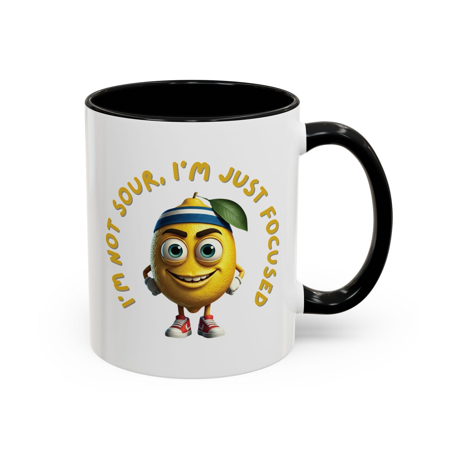Sour but Focused Lemon Mug - Funny Coffee Cup for Work 11oz Black