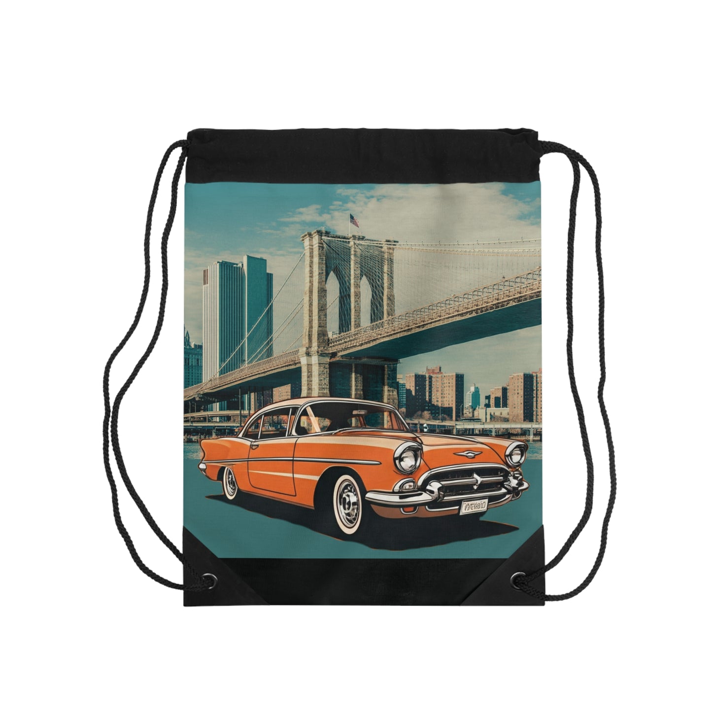 Chevrolet Bel-air Drawstring Bag: Iconic Vintage Car Style, Eco-Friendly & Durable