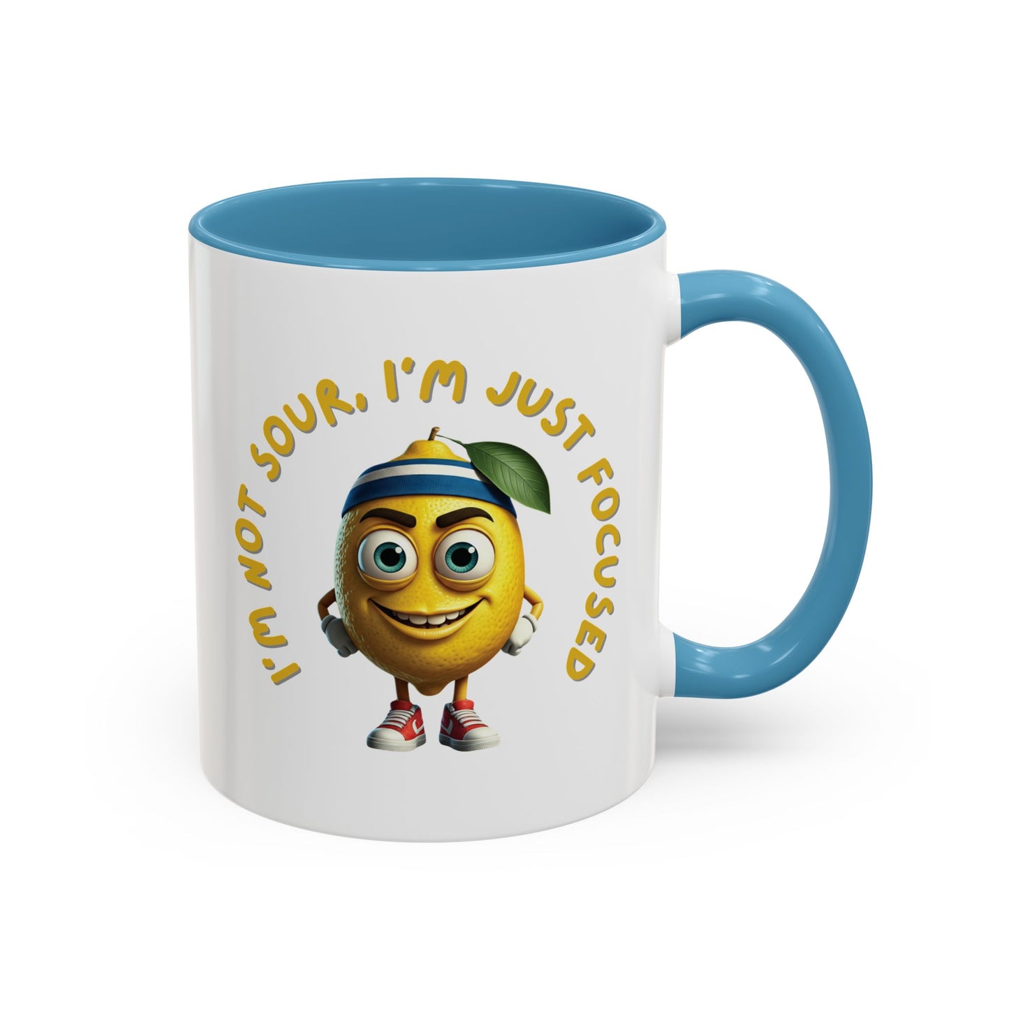 Sour but Focused Lemon Mug - Funny Coffee Cup for Work 11oz Light Blue