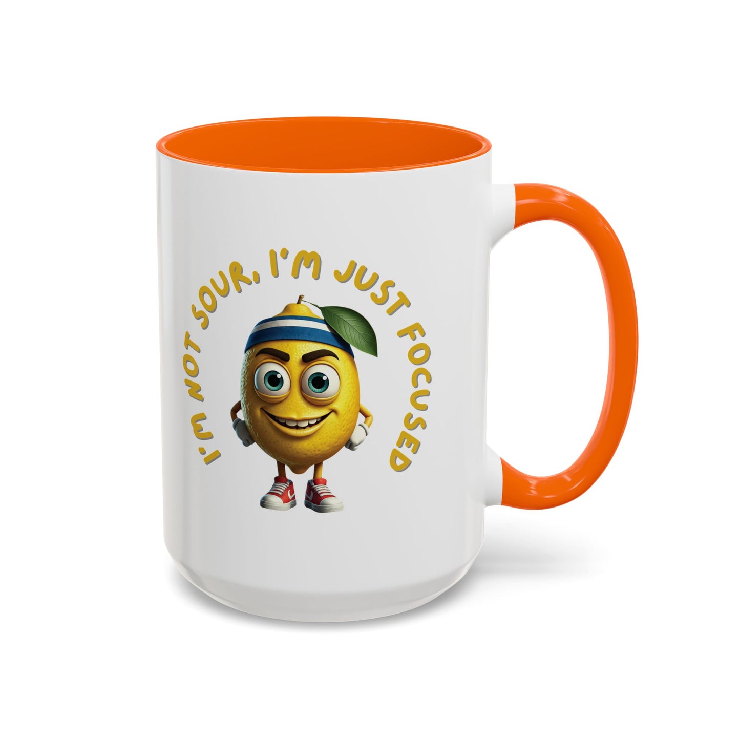 Sour but Focused Lemon Mug - Funny Coffee Cup for Work 15oz Orange
