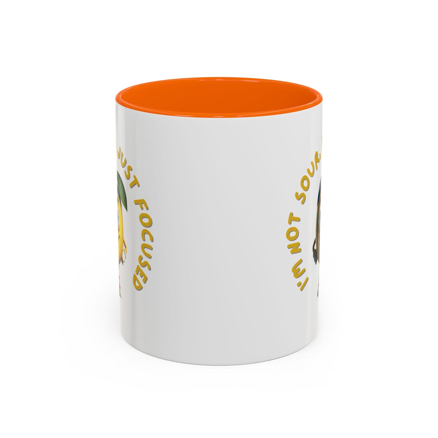 Sour but Focused Lemon Mug - Funny Coffee Cup for Work 11oz Orange