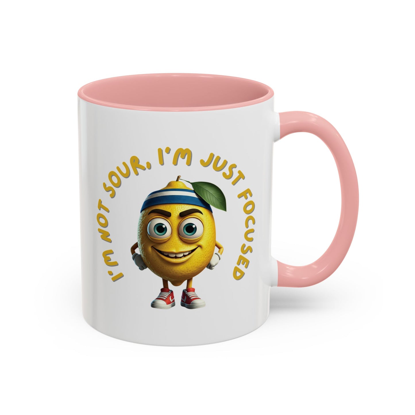 Sour but Focused Lemon Mug - Funny Coffee Cup for Work 11oz Pink