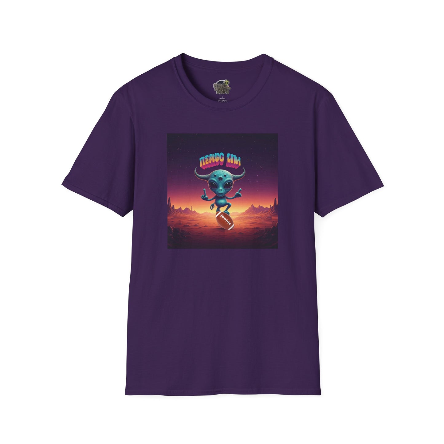 purple Alien football player unisex t-shirt