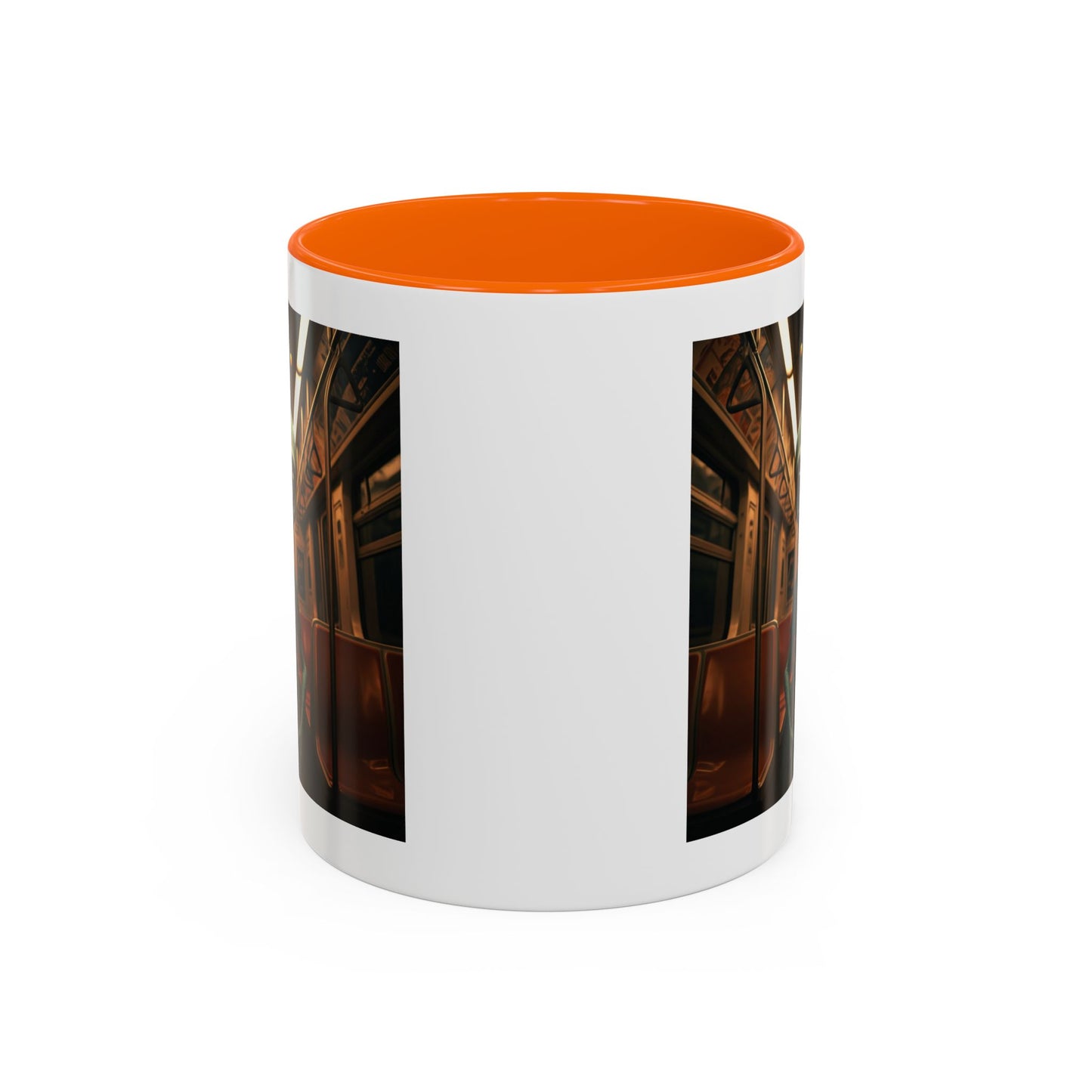 Alien in Subway Mug: Unique Urban Sci-Fi Gift for City Explorers 11oz Orange