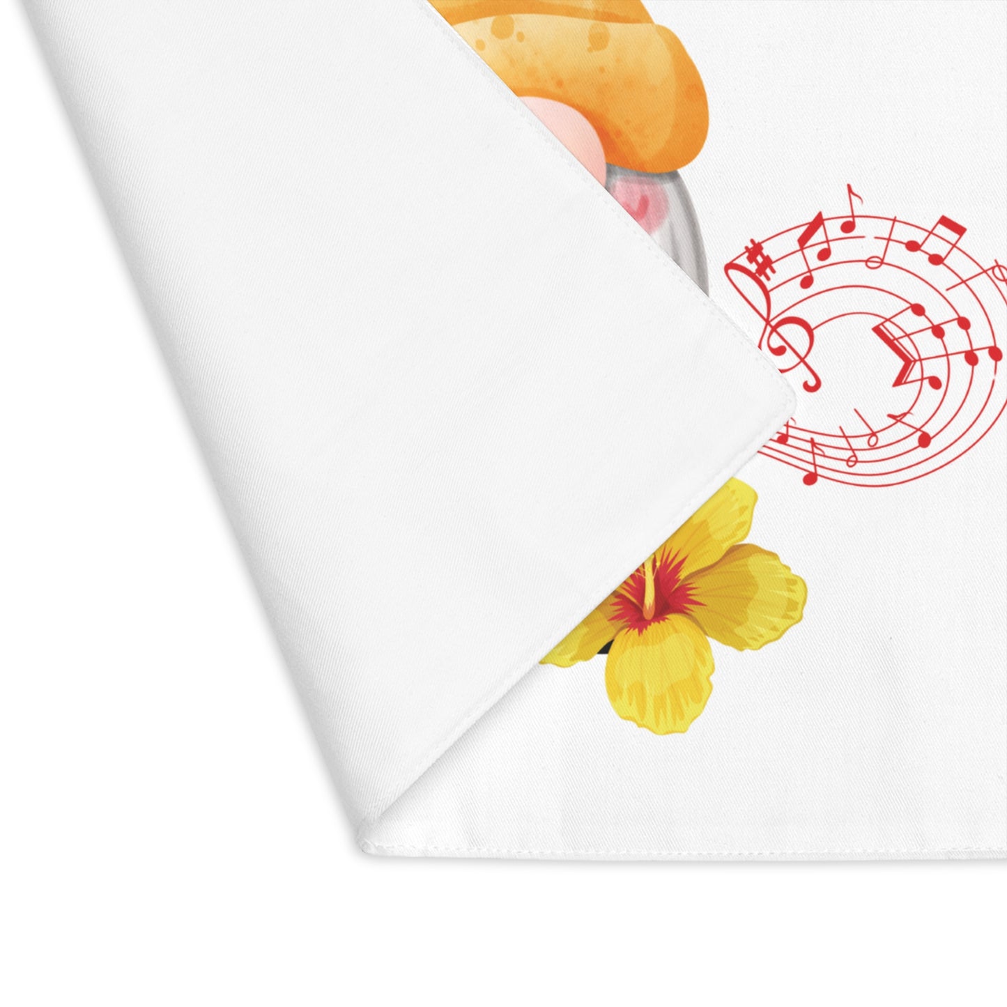 Decorative paper with a parrot and flower design on a white background