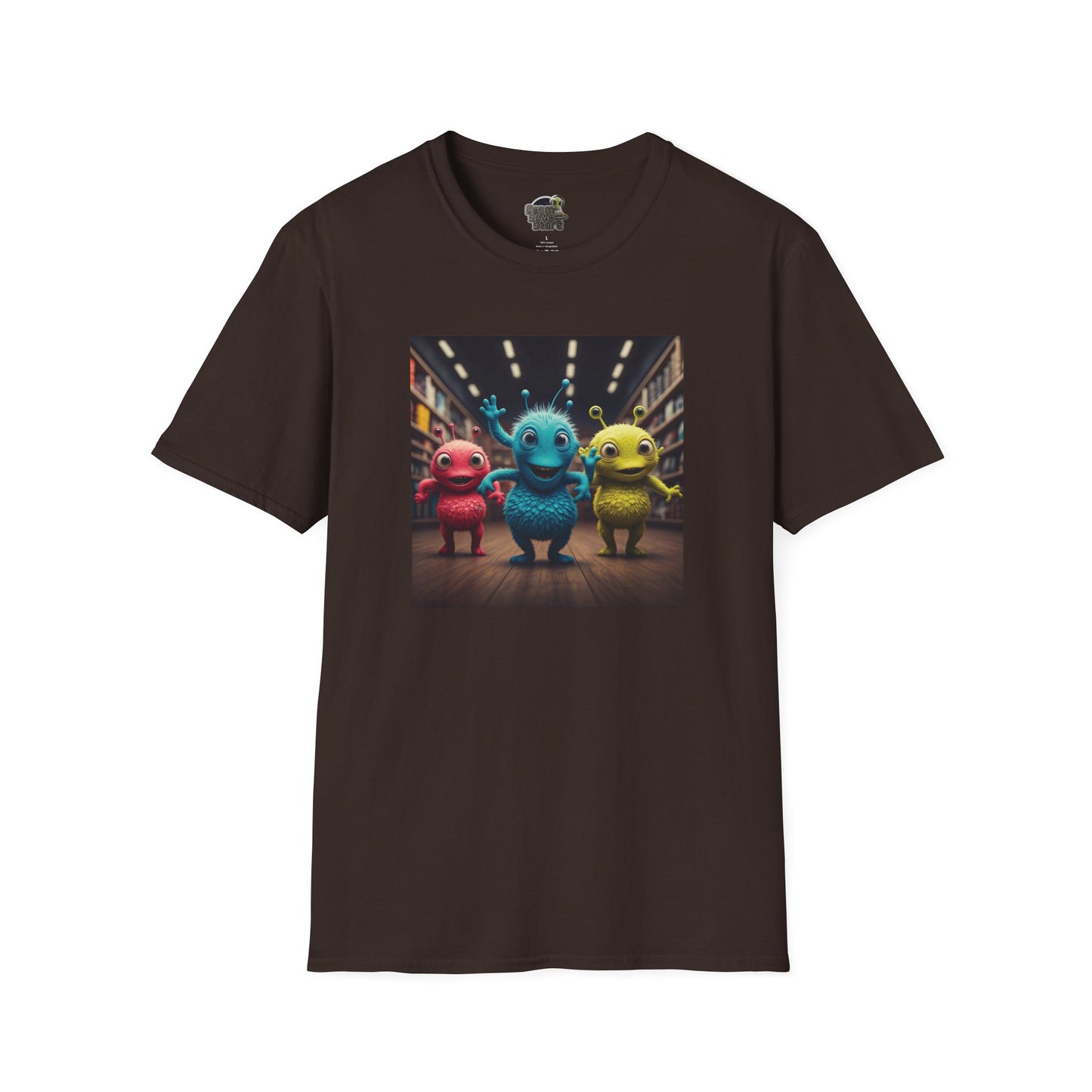 Alien dancer on a military T-shirt: funny and unique design