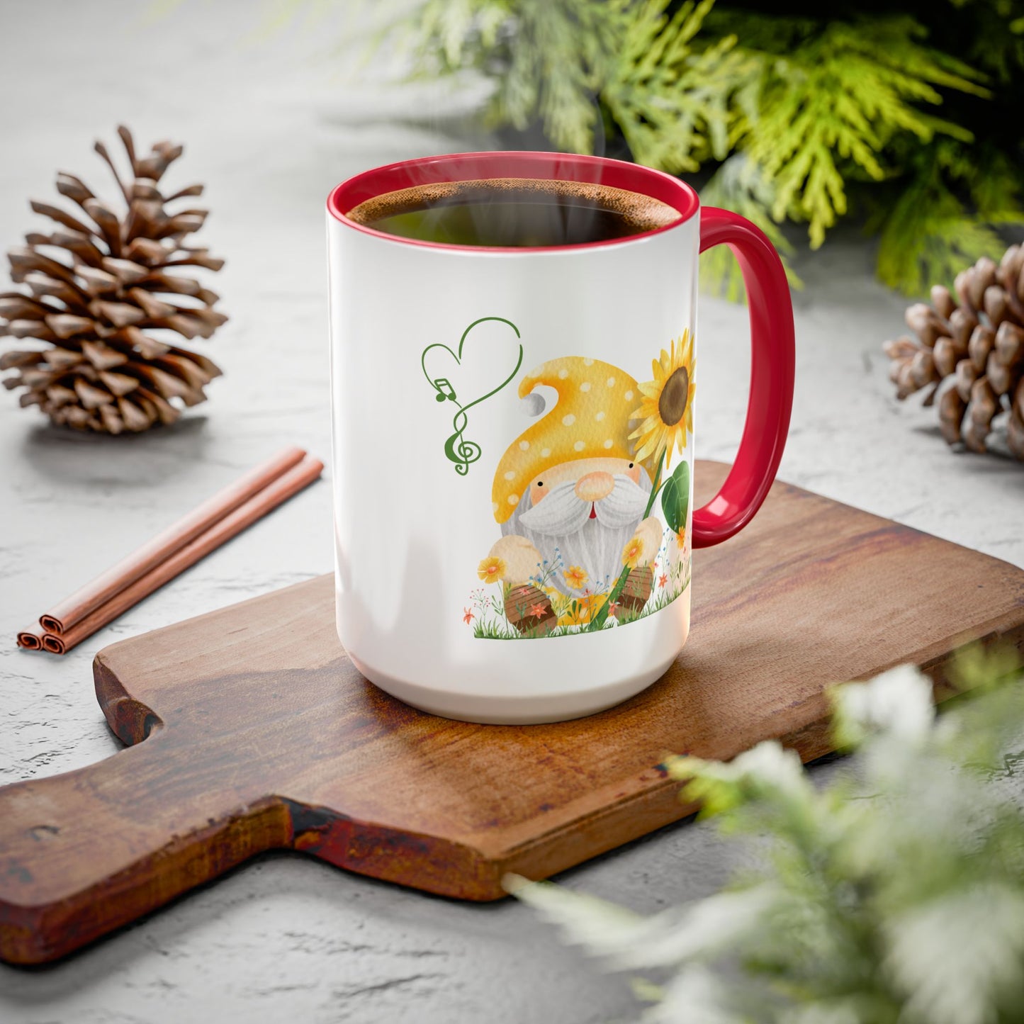The Sun Seeker: Mystical Gnome Sunflower Mug
