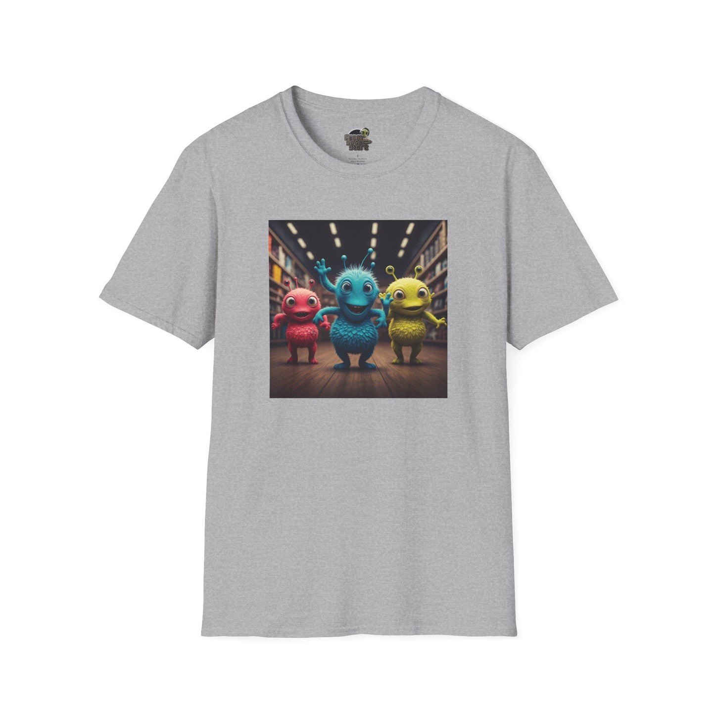 Alien dancer on a gray T-shirt: funny and unique design