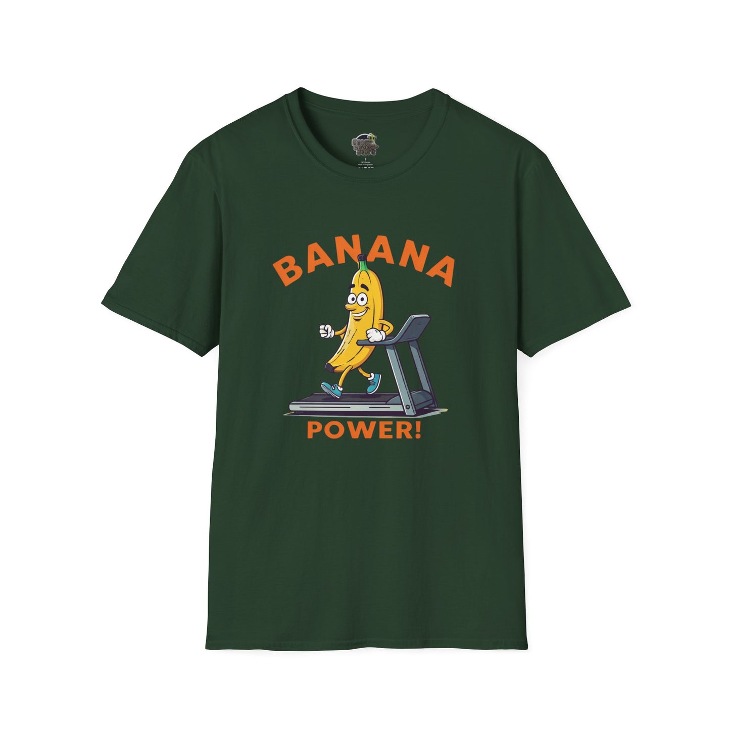 Banana Power t-shirt: Funny Fruit Workout Tee Forest Green