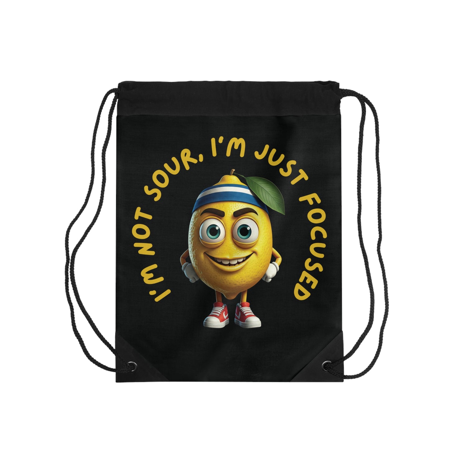 "I'm Not Sour!" Lemon Drawstring Bag - Fun & Focused for Your Day
