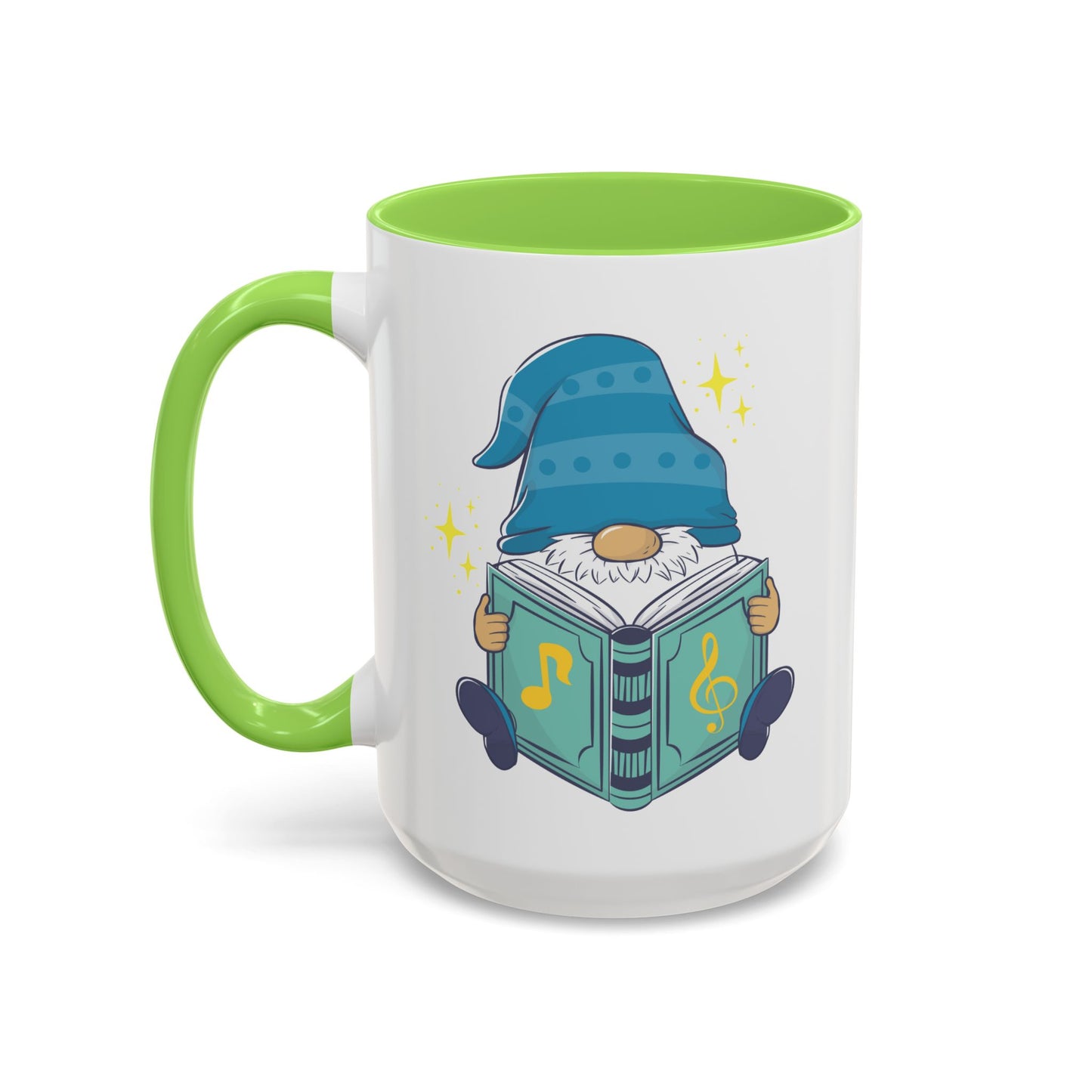 Whimsical Gnome & Music Book Mug - Brew Your Story | Ceramic Coffee & Tea Cup (11oz/15oz)