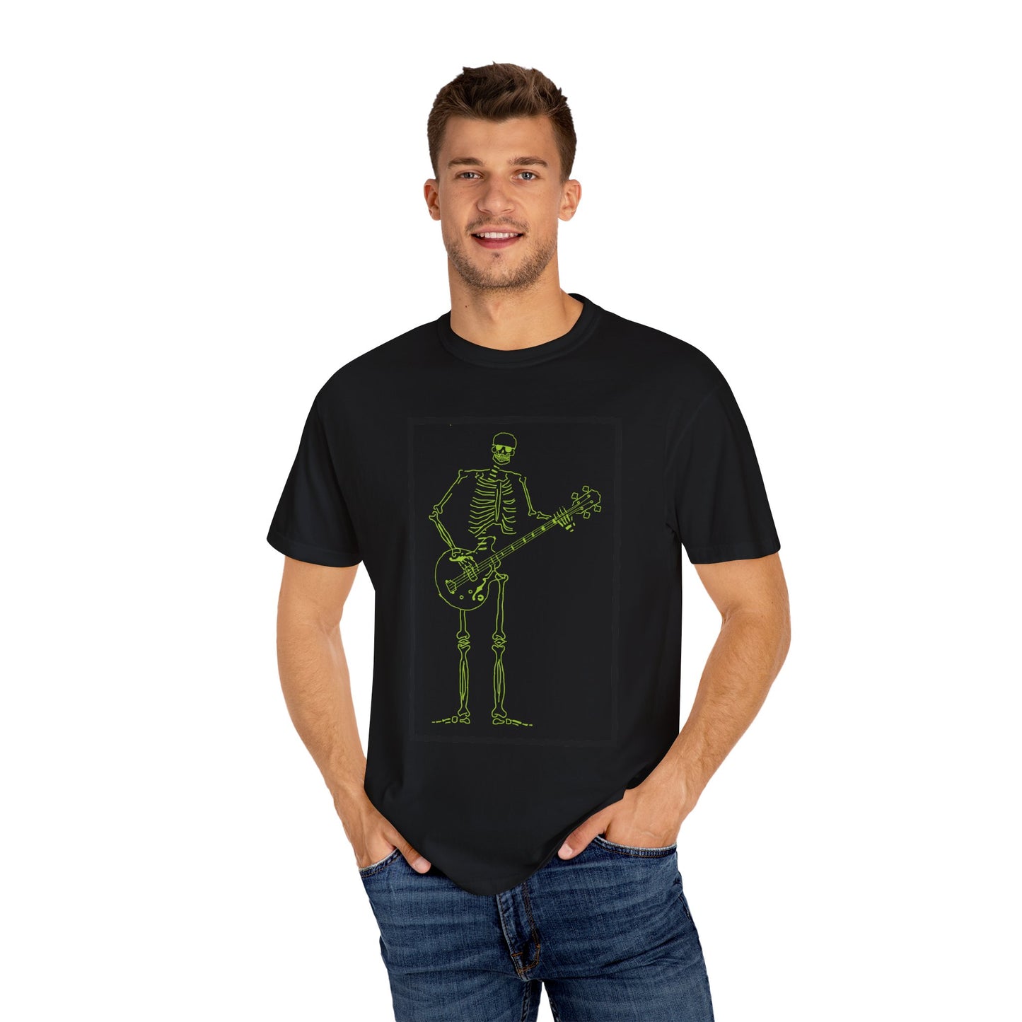 The Mystical Bassist | Skeleton Fluo Bass Player Unisex T-Shirt
