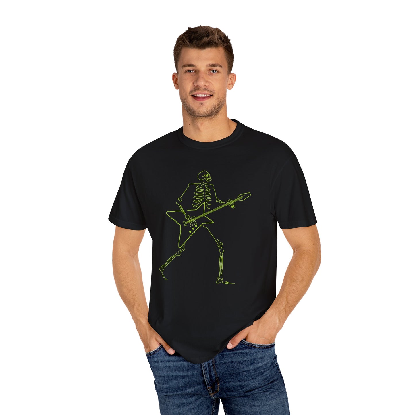 The Shredding Spirit | Skeleton Fluo Electric Guitar Unisex T-Shirt