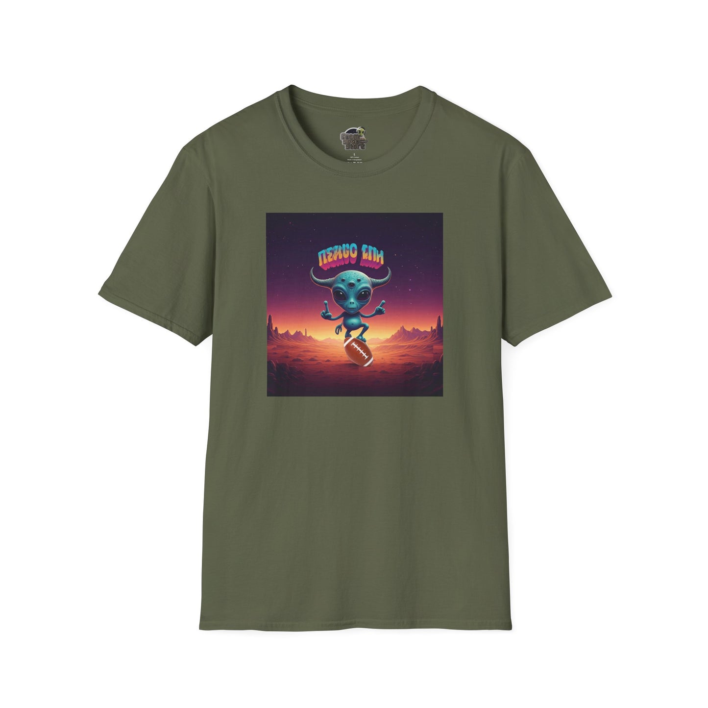military green Alien football player unisex t-shirt
