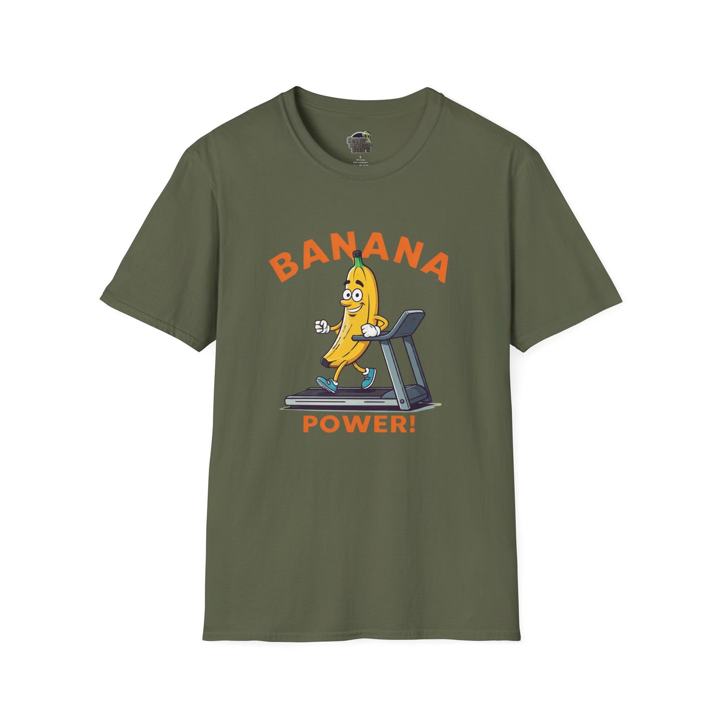 Banana Power t-shirt: Funny Fruit Workout Tee Military Green