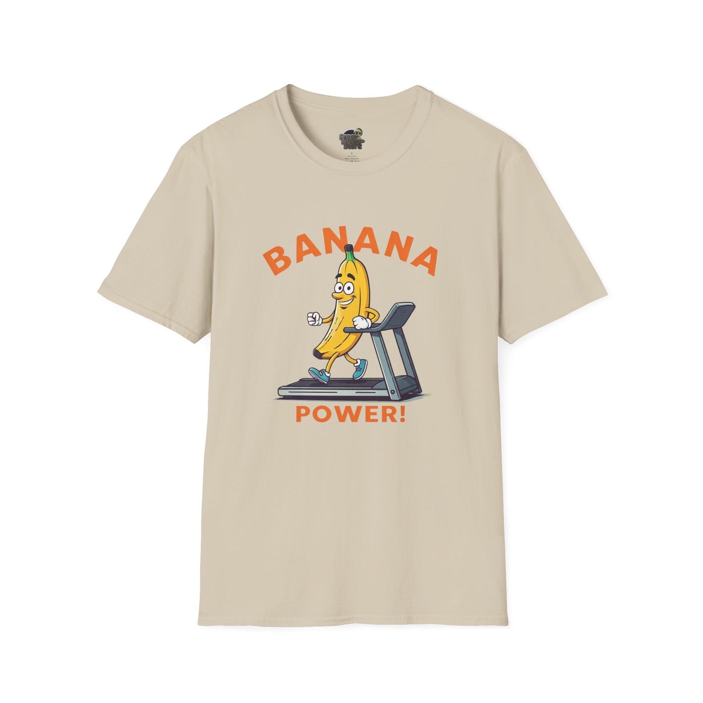 Banana Power t-shirt: Funny Fruit Workout Tee Sand