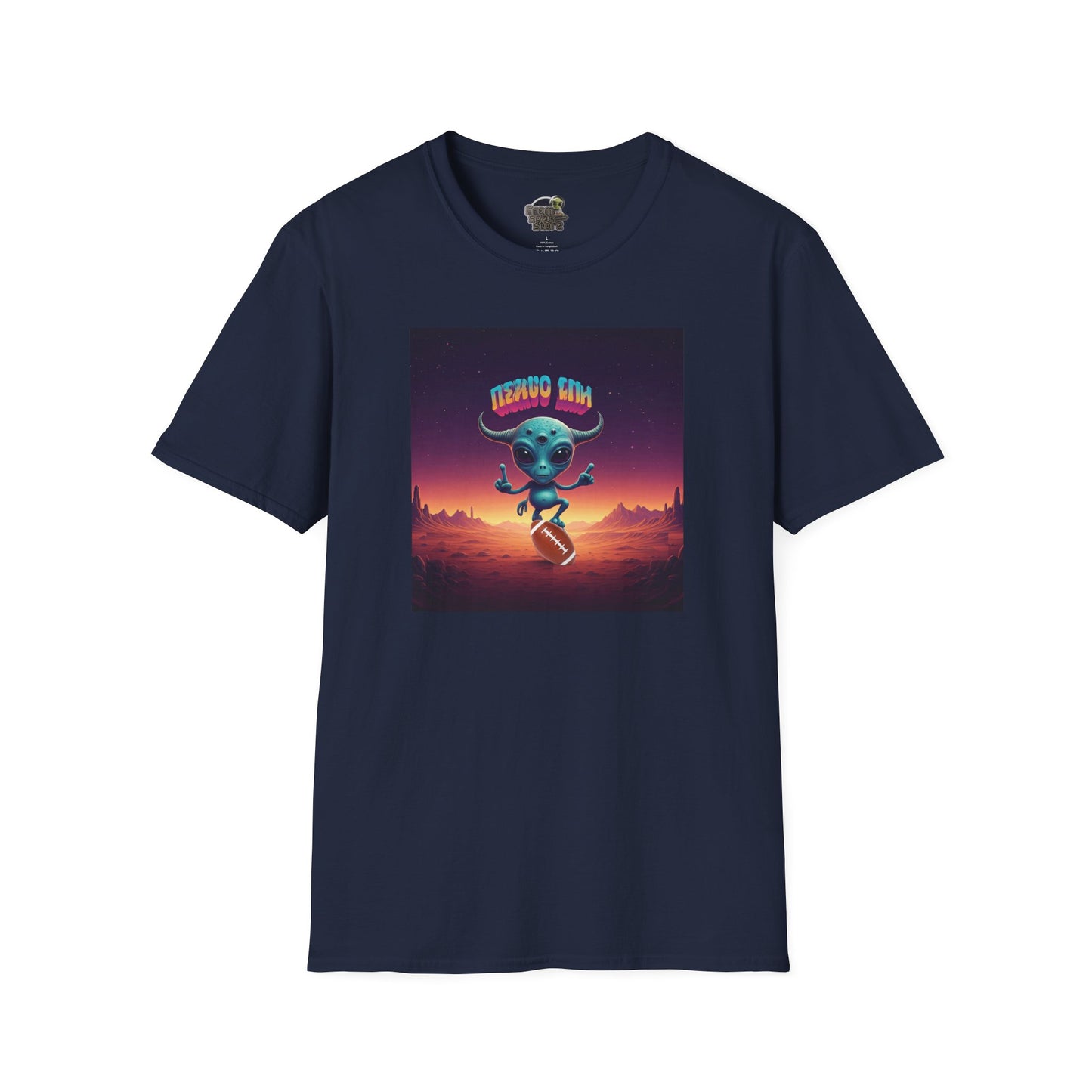 navy Alien football player unisex t-shirt