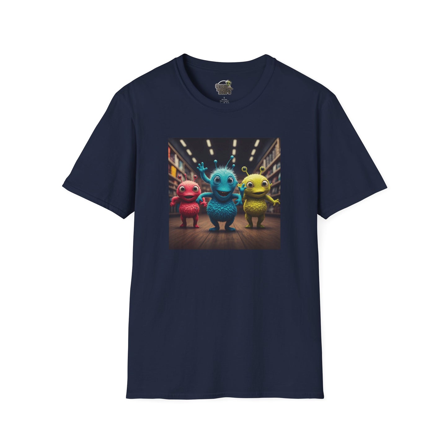 Alien dancer on a navy T-shirt: funny and unique design