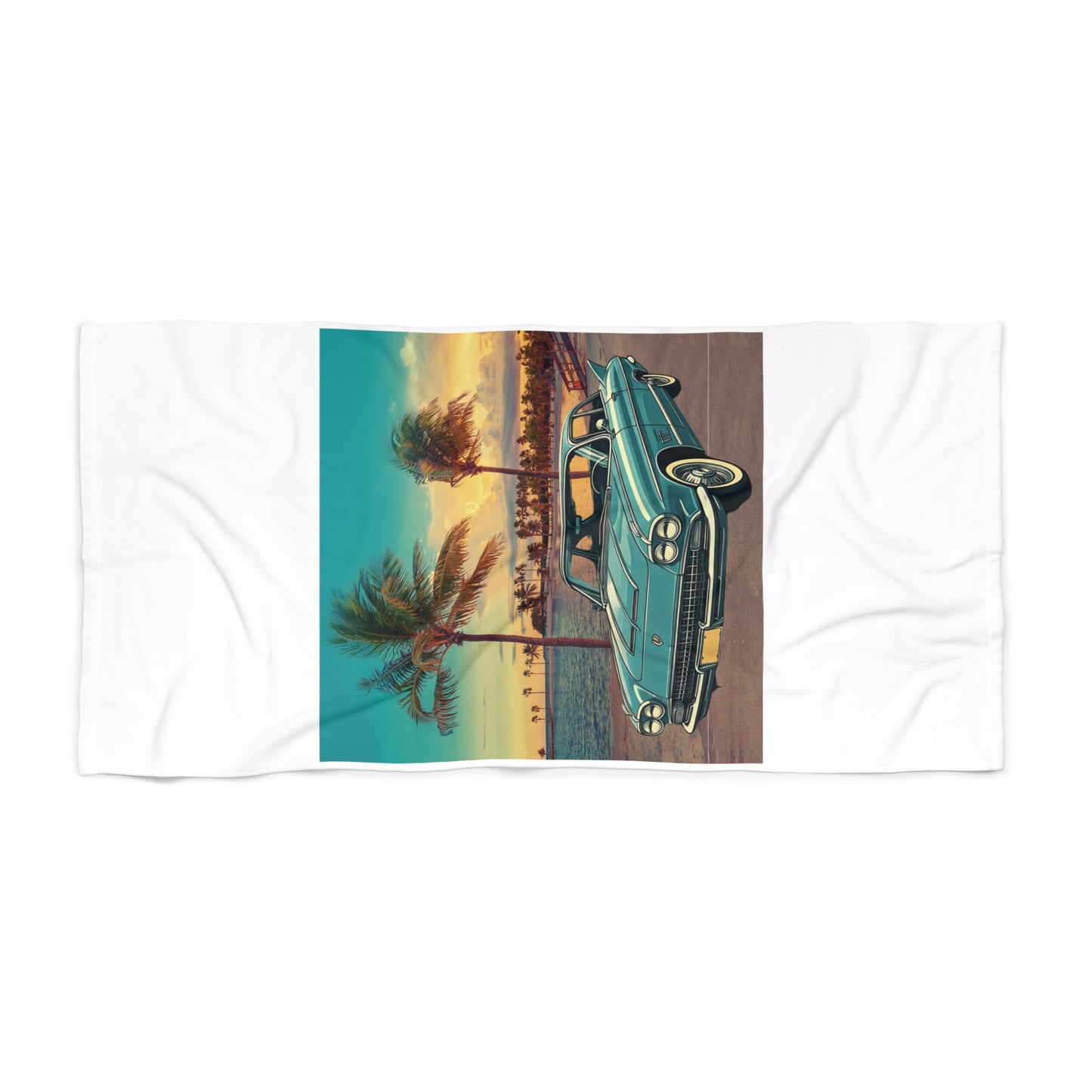 Cadillac Eldorado Brougham 1950s Beach Towel: Vintage Luxury & 50s Charm for Your Summer!