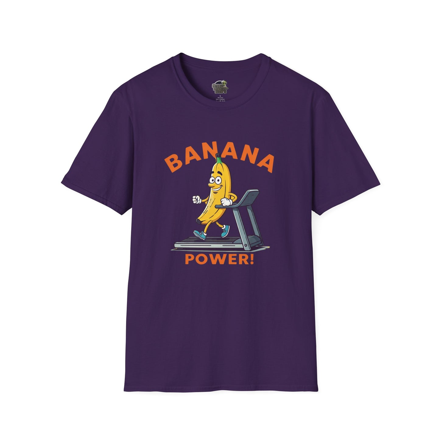 Banana Power t-shirt: Funny Fruit Workout Tee Purple