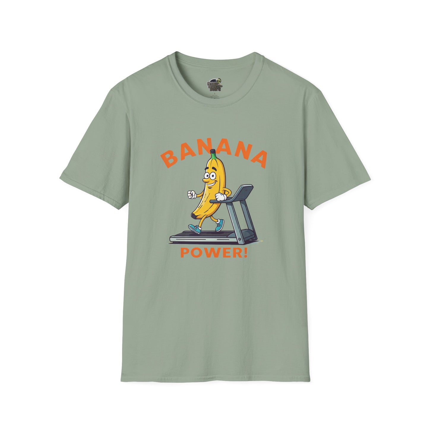 Banana Power t-shirt: Funny Fruit Workout Tee Sage