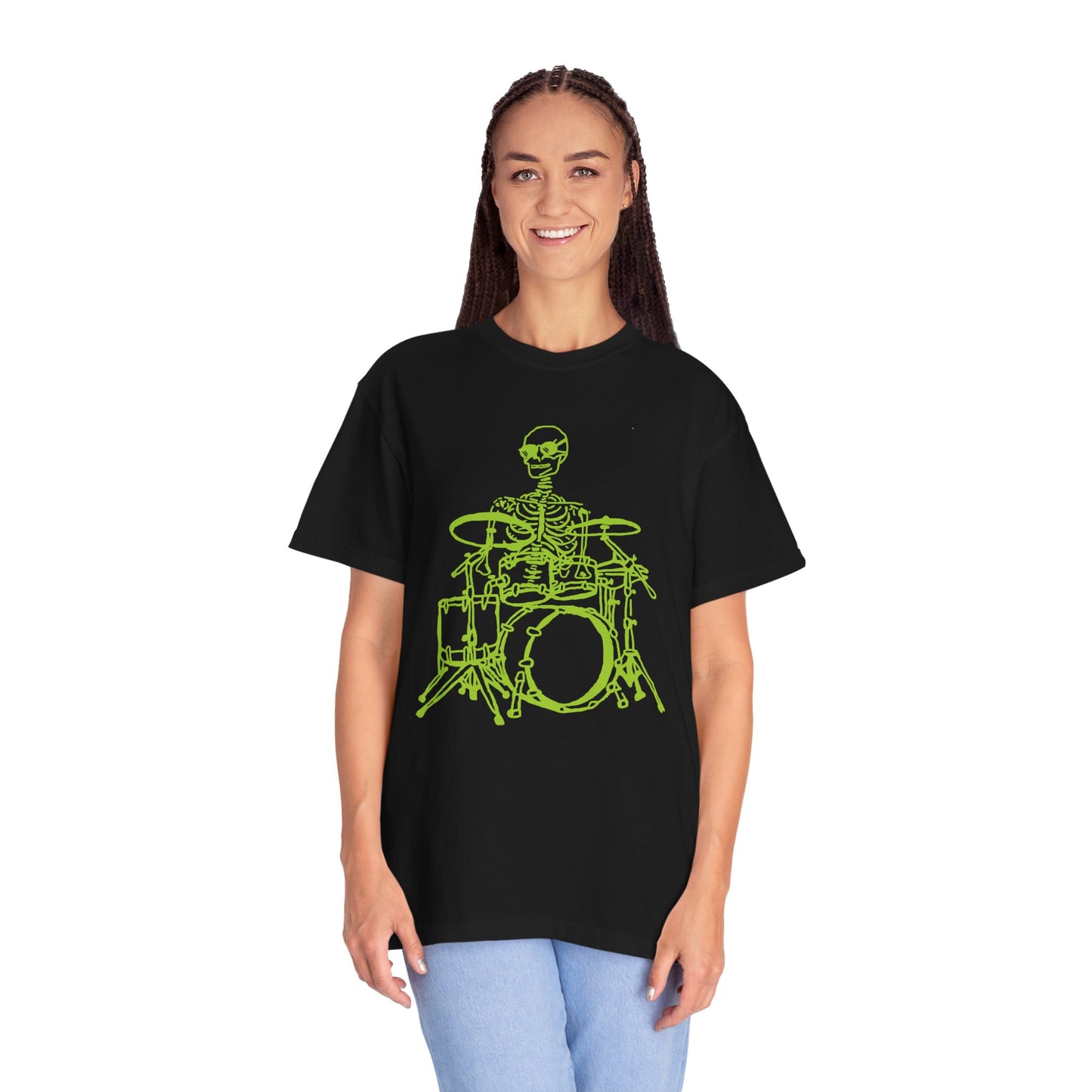 The Mystical Drummer | Skeleton Fluo Drummer Unisex T-Shirt