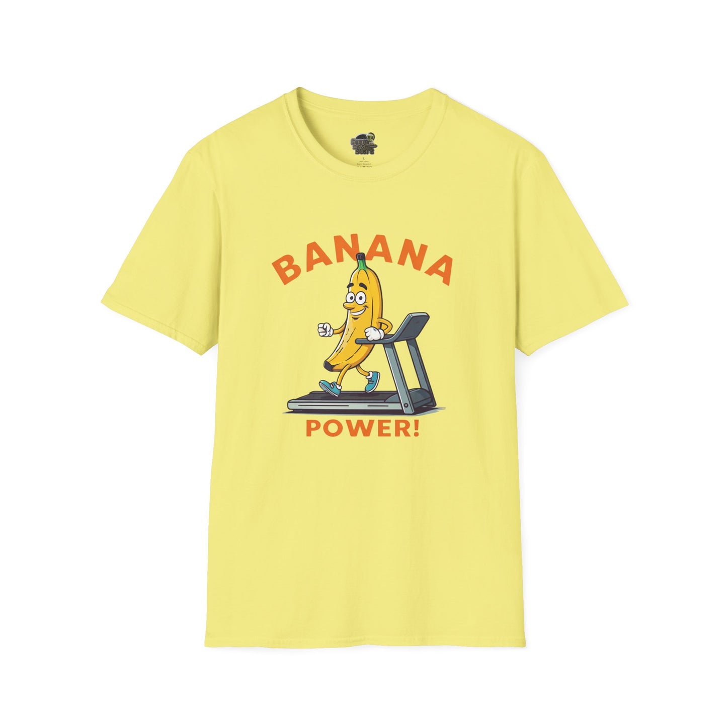 Banana Power t-shirt: Funny Fruit Workout Tee Cornsilk
