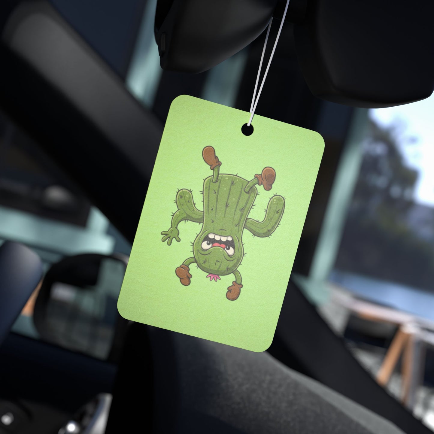 Shocked Upside-down Cactus Car Air Freshener -  Power Car Freshener: Fresh Scent, Long-Lasting Fragrance, Funny Design