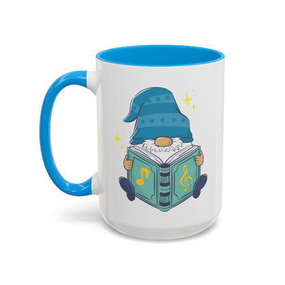 Whimsical Gnome & Music Book Mug - Brew Your Story | Ceramic Coffee & Tea Cup (11oz/15oz)
