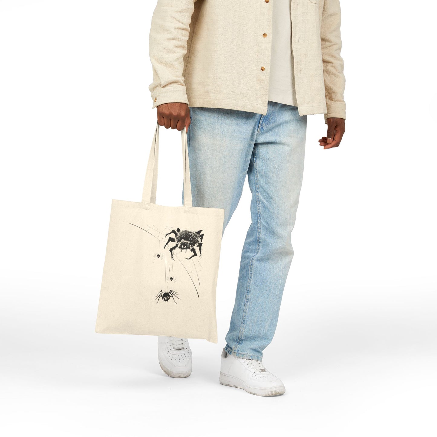 Spooky Web & Spiders Canvas Tote Bag