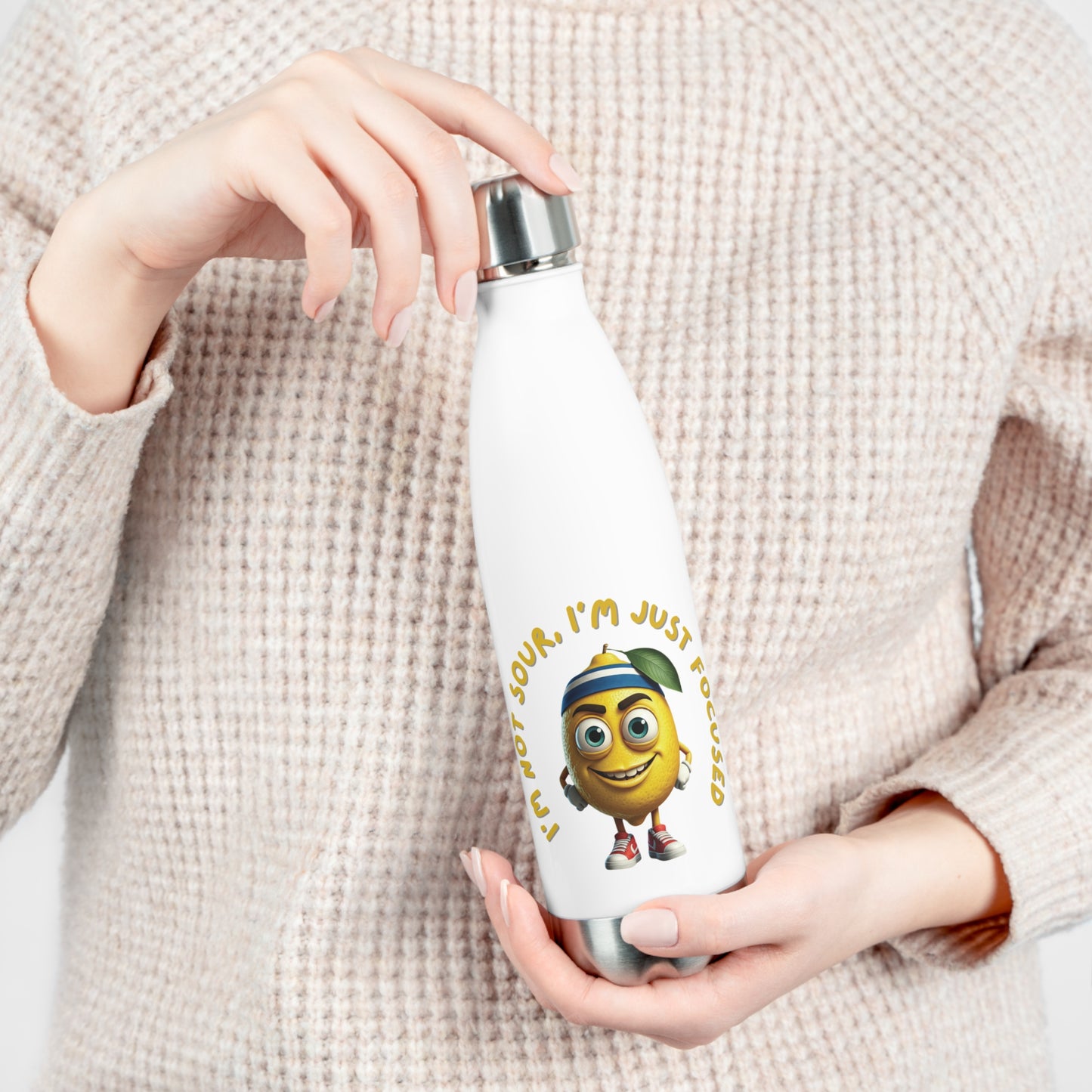 "I'm Not Sour, I'm Just Focused" Lemon Stainless Steel Insulated Bottle